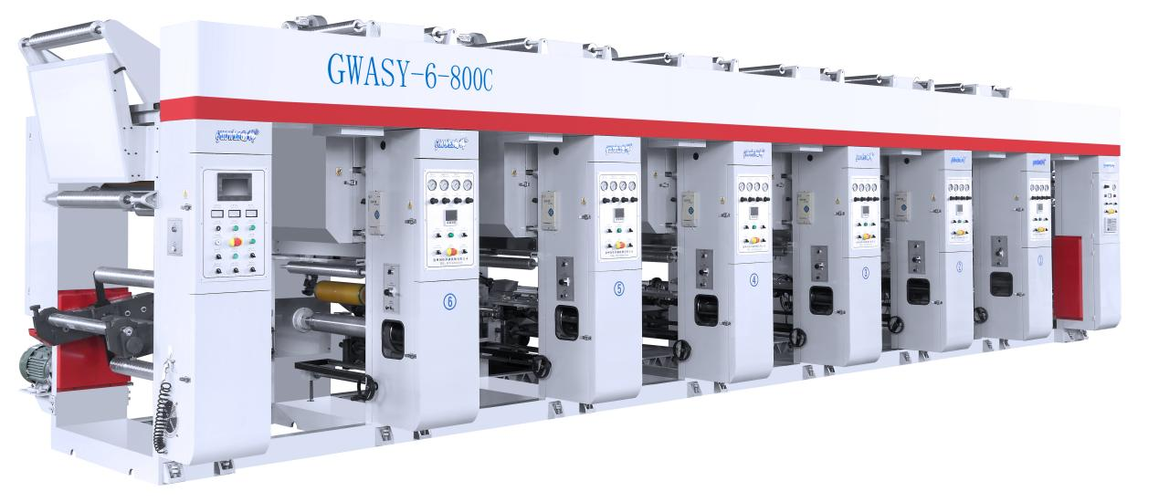 GWASY-C Medium Speed Film Rotogravure Printing Machine for plastic Film in 140 Mpm
